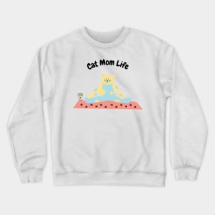 Cat Mom Life Coffee Yoga Lover Mom Gift Crewneck Sweatshirt